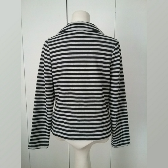 Feathers Black and Gray Stripe Knit Blazer - Picture 3 of 5